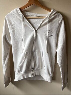 Y2K 2008 Harley Davidson Zip Up Rhinestone Hoodie